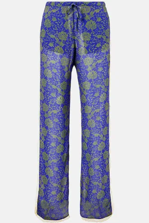 DRIES VAN NOTEN Floral jacquard straight pants