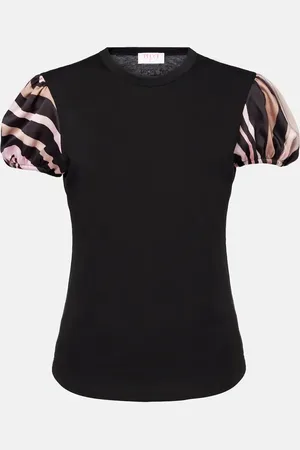 Puccini Iride satin-trimmed cotton top