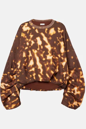 DRIES VAN NOTEN Printed gathered cotton sweatshirt