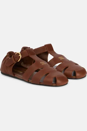 Miu Miu Leather fisherman sandals