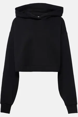 alo Bae cropped cotton-blend hoodie