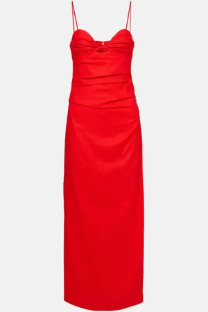 SIR Noemi ruched linen maxi dress