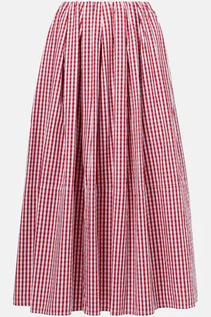 FAITHFULL THE BRAND Solinas gingham cotton poplin midi skirt