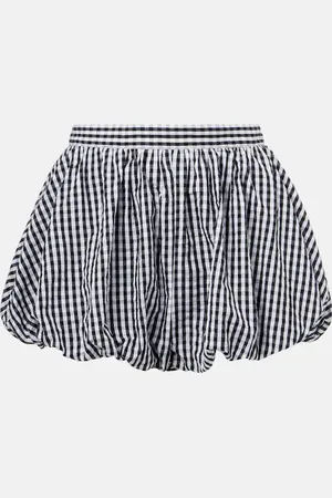 FAITHFULL THE BRAND Gingham gathered cotton poplin shorts