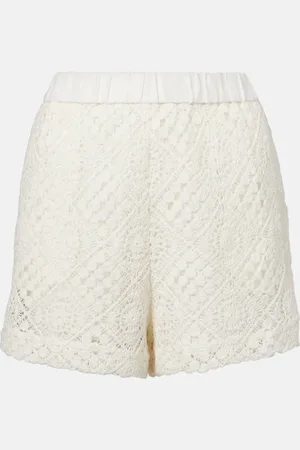 SIR Crochet high-rise cotton shorts