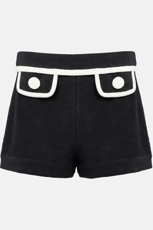 Adriana Degreas High-rise cotton-blend terry shorts