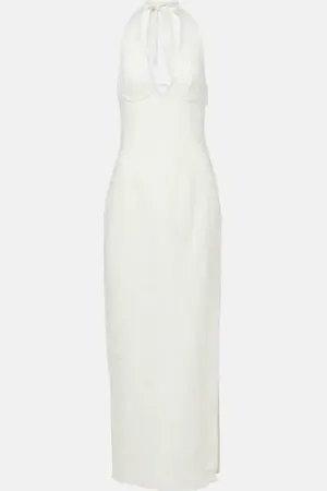 SIR Violet halterneck linen maxi dress