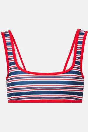 Jade Swim Rounded Edges striped bikini top