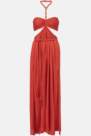 Isabel Marant Cutout halterneck cotton maxi dress