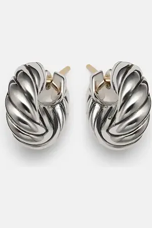 David Yurman Sculpted Cable sterling hoop earrings