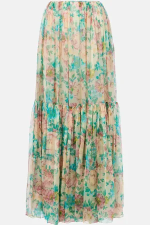 Chloé Floral silk mousseline maxi skirt