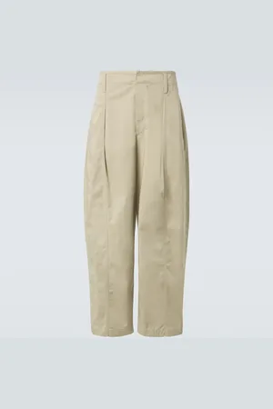 LEMAIRE Maxi Pleated cotton twill tapered pants