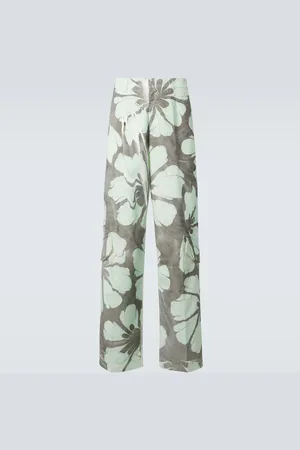 DRIES VAN NOTEN Floral cotton wide-leg pants
