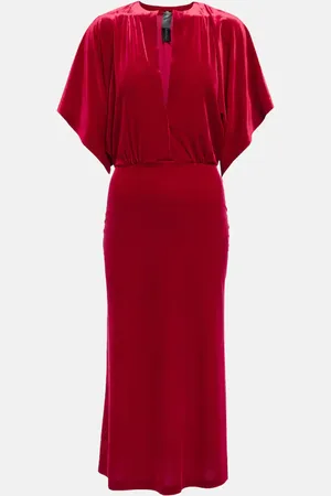 Norma Kamali Obie velvet midi dress