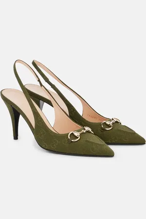 Gucci 85 GG canvas slingback pumps