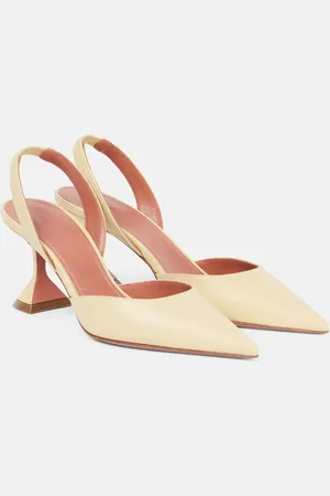 Amina Muaddi Holli 70 leather slingback pumps