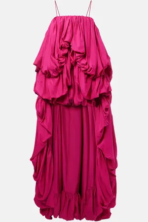 Chloé Gathered silk pongee romper