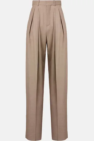 Saint Laurent Pleated wool wide-leg pants