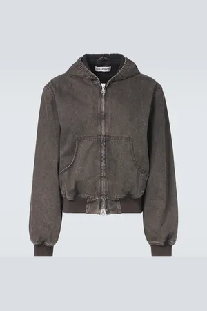 OUR LEGACY Bank coated denim zip-up hoodie
