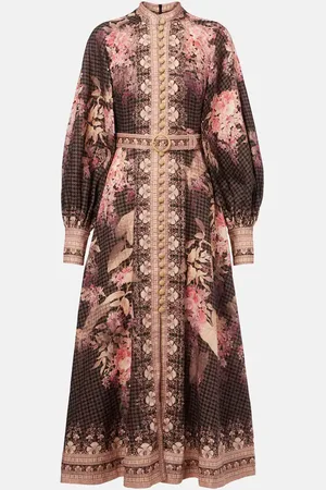ZIMMERMANN Illuminate floral linen midi dress