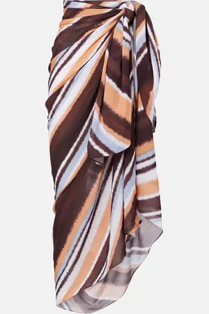 FAITHFULL THE BRAND Abaya striped beach cover-up