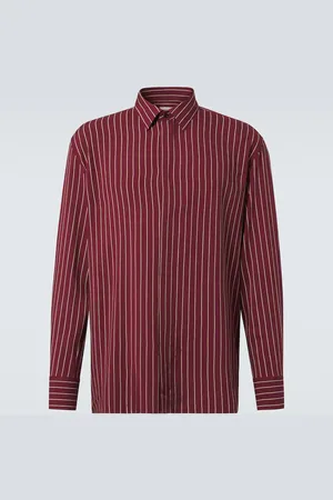 Saint Laurent Tie-neck striped shirt