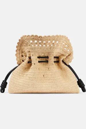 Loewe Flamenco Medium raffia clutch