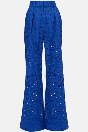 Rebecca Vallance Zaffre broderie anglaise cotton flared pants
