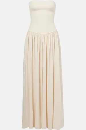AYA MUSE Dia strapless gathered midi dress