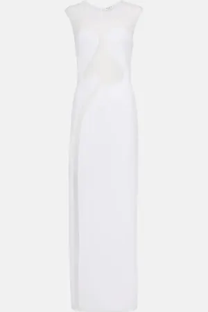 Alaïa Mesh-trimmed maxi dress