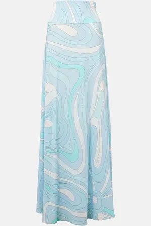 Puccini Marmo high-rise satin jersey maxi skirt