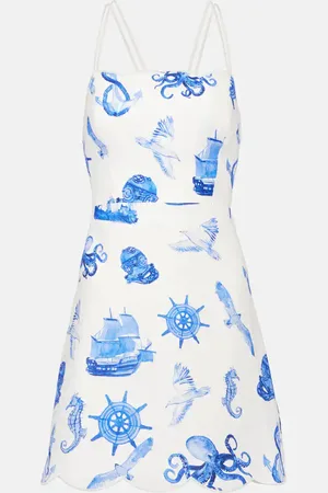 Farm Rio Printed linen minidress