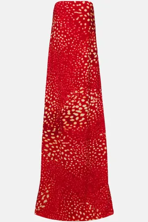 DRIES VAN NOTEN Printed strapless maxi dress