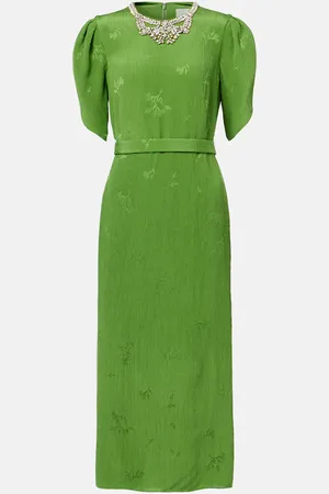 Erdem Embellished jacquard cocktail dress