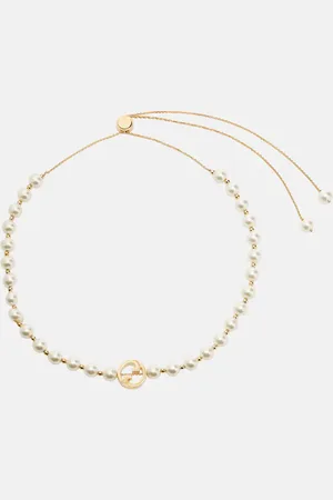 Gucci Interlocking G pearl necklace