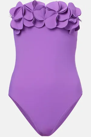 Karla Colletto Tess floral-appliquÃ© swimsuit