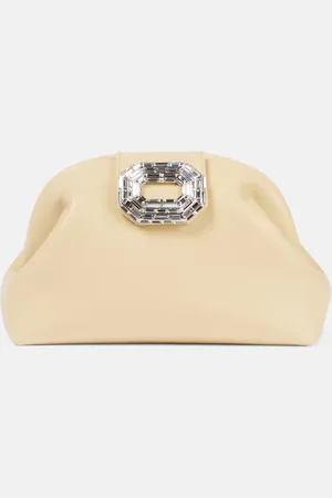 Amina Muaddi Camelia embellished leather clutch