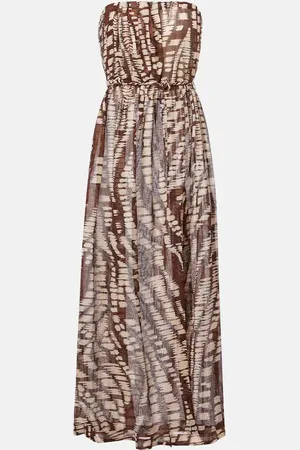 POUPETTE ST BARTH Mara strapless printed midi dress