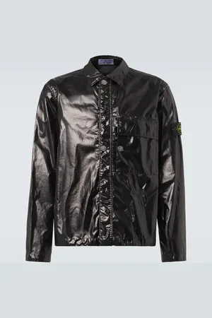 Stone Island Compass laminated cotton overshirt