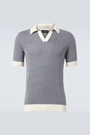 Thom Sweeney Cotton and linen polo shirt