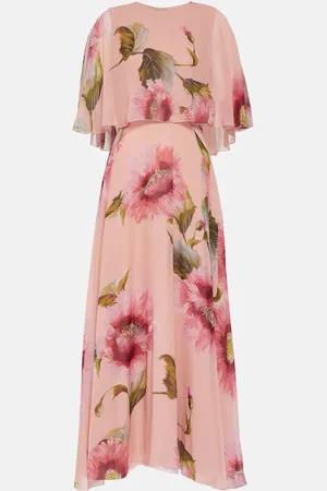 Giambattista Valli Caped floral silk georgette gown
