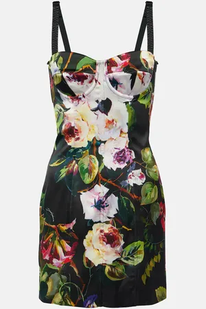 Dolce & Gabbana Floral satin corset minidress