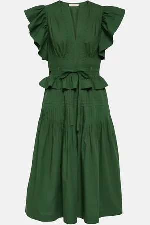 ULLA JOHNSON Florence ruffled cotton midi dress