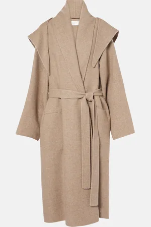 The Row Laguna cashmere flannel wrap coat