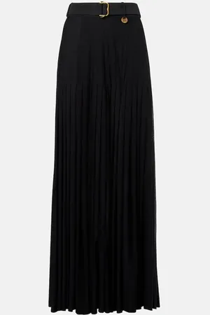 Burberry Pleated cotton-blend maxi skirt