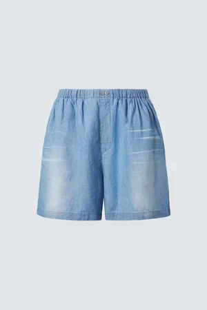 Acne Studios Logo cotton and linen Bermuda shorts