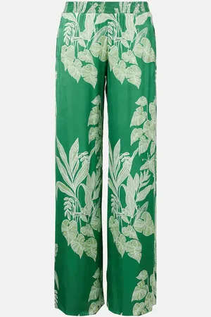 POUPETTE ST BARTH Cecile floral satin wide-leg pants