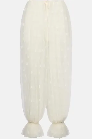 Chloé Embroidered silk lace wide-leg pants