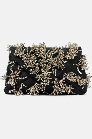 DRIES VAN NOTEN Embellished satin clutch