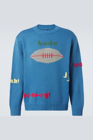BODE Spirit embroidered cotton and wool sweater